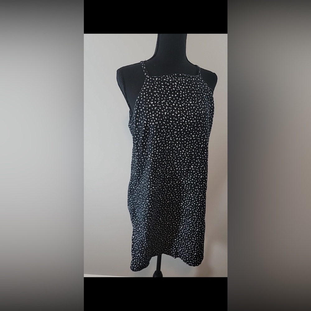 Old Navy Black and White Spotted Mini Dress
